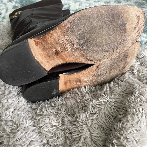Coach Maely Brown Leather Boots Q1560 - Picture 5 of 6